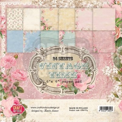 Craft & You 6”x6” Paper Pad - Vintage Time (36 sheets)