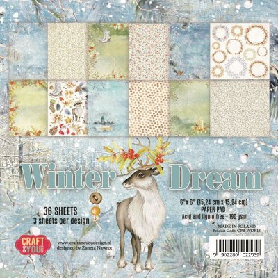 Craft&You 6”x6” Paper Pad - Winter Dream (36 sheets)