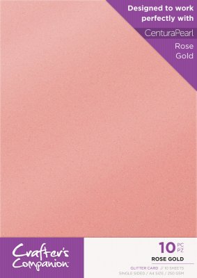 Crafters Companion A4 Glitter Card Pack - Rose Gold (10 sheets)