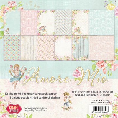 Craft & You 12”x12” Paper Pad - Amore Mio (12 sheets)