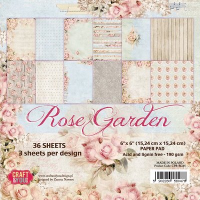 Craft & You 12”x12” Paper Pad - Rose Garden (12 sheets)