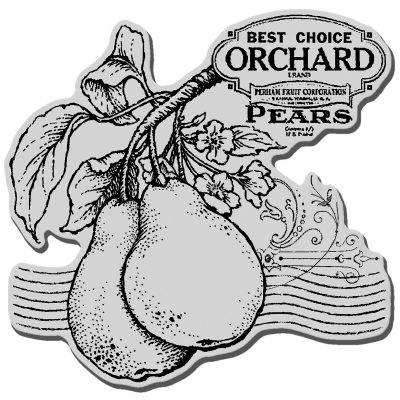 Stampendous Cling Stamp - Pear Label
