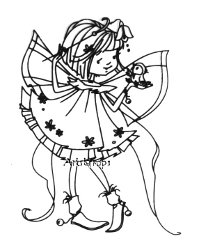 Clearstamp clear stamp girl fairy