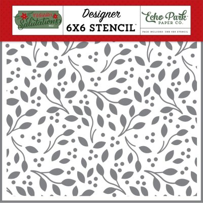 Echo Park 6"x6" Mask Stencil - Good Tidings Greenery