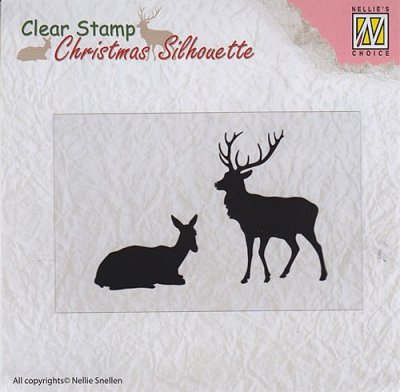 Nellie's Choice Christmas Silhouette Clear Stamps - Reindeer