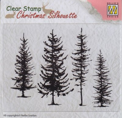 Nellie's Choice Christmas Silhouette Clear Stamps - Pine Trees