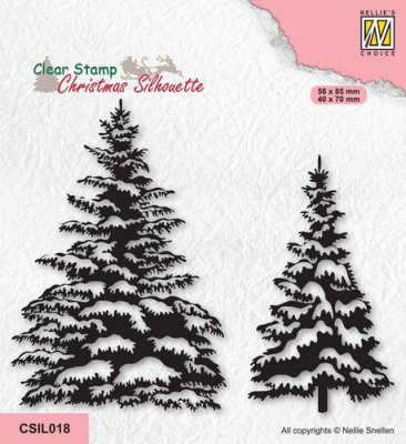 Nellies Choice Clear Stamps - Christmas Silhouette Pine Trees