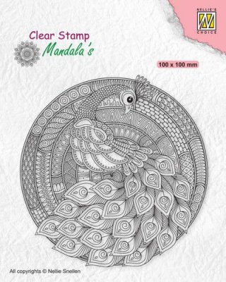 Nellies Choice Clear Stamps - Mandala Peacock