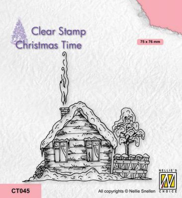Nellies Choice Clear Stamps - Christmas Time Snowy Cottage