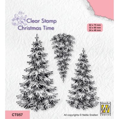 Nellie's Choice Clear Stamps - Christmas Time 3 Snowy Fir Trees