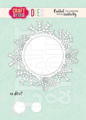 Craft&You Cutting Die - Snowflake Frame Round