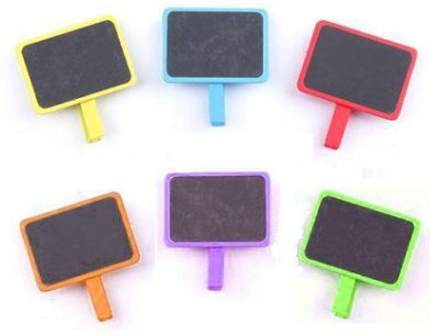 Deco Accessories Mini Blackboards with Clothes Peg (6 pack)