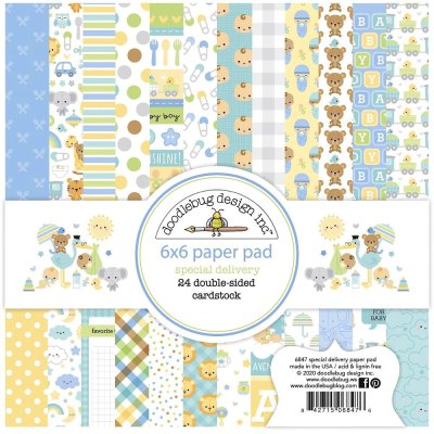 Doodlebug 6"x6" Double-Sided Paper Pad - Special Delivery (24 sheets)