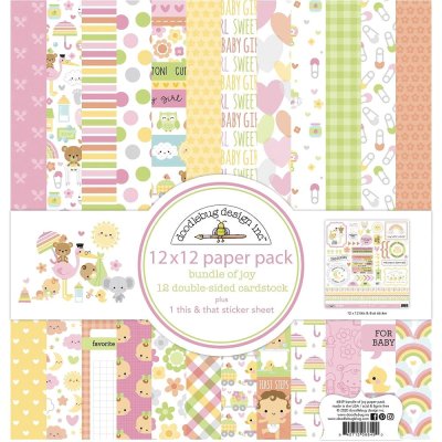 Doodlebug 12"x12" Double-Sided Paper Pack - Bundle Of Joy (13 sheets)