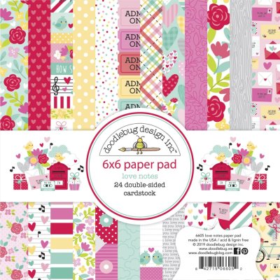 Doodlebug Design 6”x6” Paper Pad - Love Notes (24 sheets)
