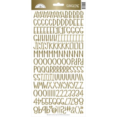 Doodlebug Sunshine 6"x13" Cardstock Alpha Stickers - Gold Foil