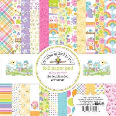Doodlebug Design 6”x6” Paper Pad - Fairy Garden (24 sheets)