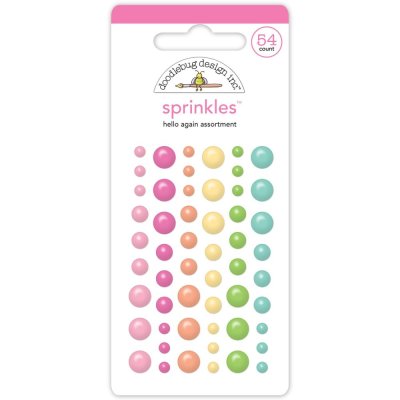 Doodlebug Sprinkles Adhesive Enamel Shapes - Assorted, Hello Again