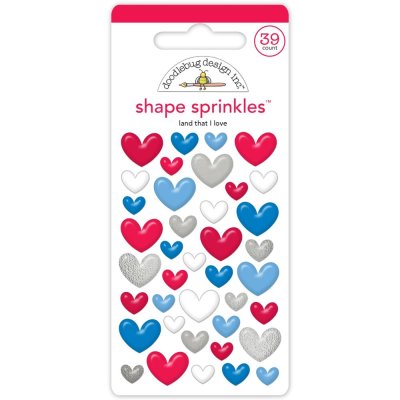 Doodlebug Sprinkles Adhesive Enamel Shapes - Hometown USA Land That I Love