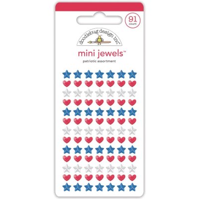 Doodlebug Adhesive Mini Jewels - Hometown USA Patriotic