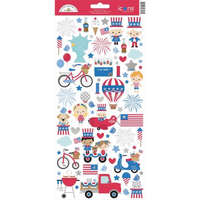 Doodlebug Cardstock Stickers - Hometown USA Icons