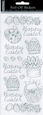 Dovecraft Peel Off Outline Sticker Silver Easter