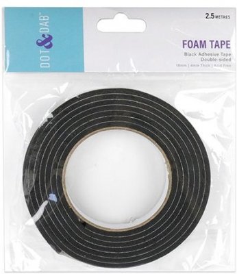 Dot & Dab Foam Tape - Black  (18mm x 4mm x 2.5m)