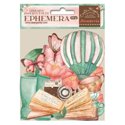 Stamperia Cardstock Ephemera Adhesive Paper Cut Outs - Create Happiness Pink Dream