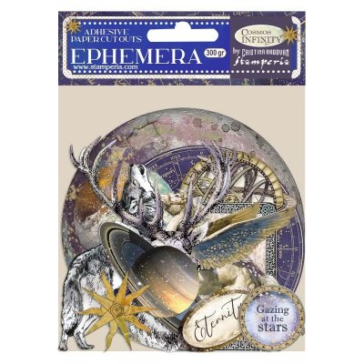 Stamperia Cardstock Ephemera Adhesive Paper Cut Outs - Cosmos Infinity