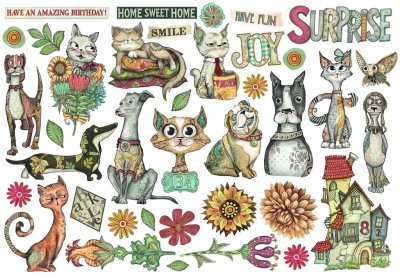 Stamperia Ephemera Pack - Furry Friends (38 pack)