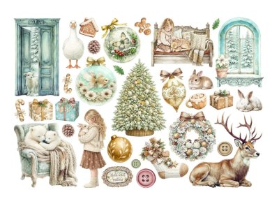Stamperia Ephemera Pack - White Christmas