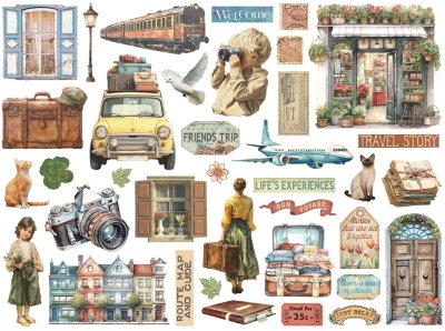 Stamperia Assorted Die Cuts - Art of Travelling