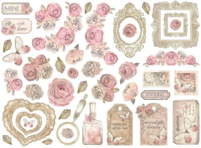 FÖRBESTÄLLNING! Stamperia Assorted Die Cuts - Shabby Rose (42 pack)