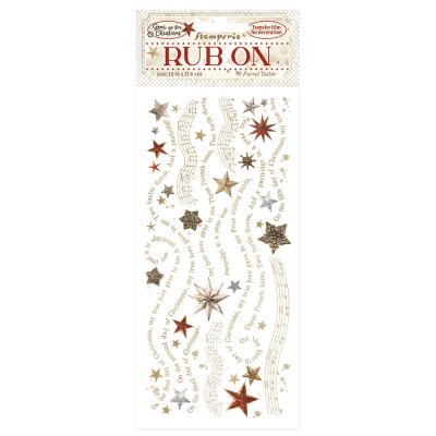 Stamperia Rub-Ons 10,16x21,6cm - Gear up for Christmas Stars