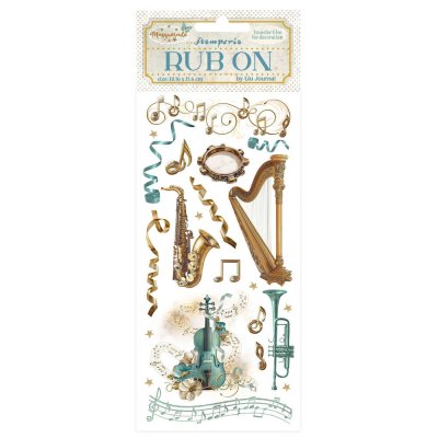 Stamperia 4”x8,5” Rub-On Pack - Instruments