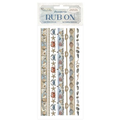 Stamperia 4”x8,5” Rub-On Pack - Silent Sea Stripes