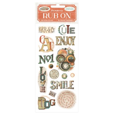Stamperia 4”x8,5” Rub-On Pack - Furry Friends Writings