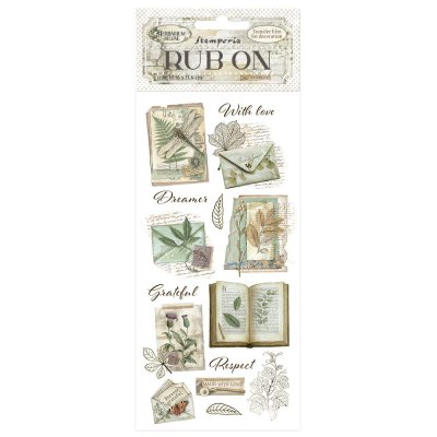 Stamperia 8,33”x2,36” Rub-On Pack - Herbarium Silvae Botanical Books