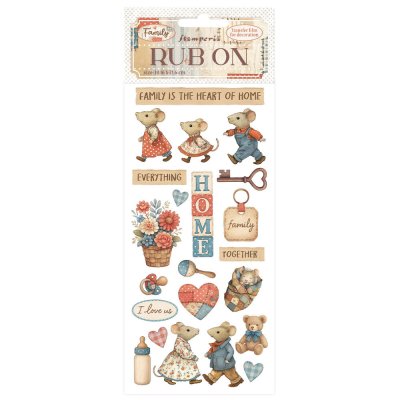 Stamperia 8,33”x2,36” Rub-On Pack - Family Home