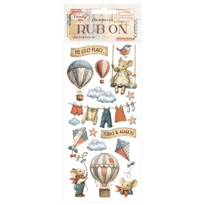 Stamperia 8,33”x2,36” Rub-On Pack - Family Air Balloons