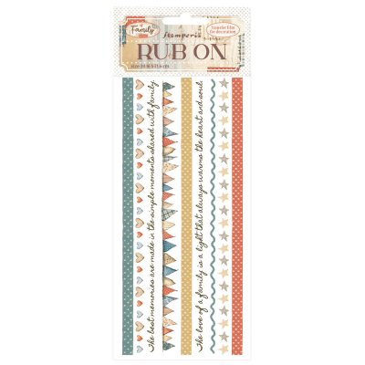 Stamperia 8,33”x2,36” Rub-On Pack - Family Stripes