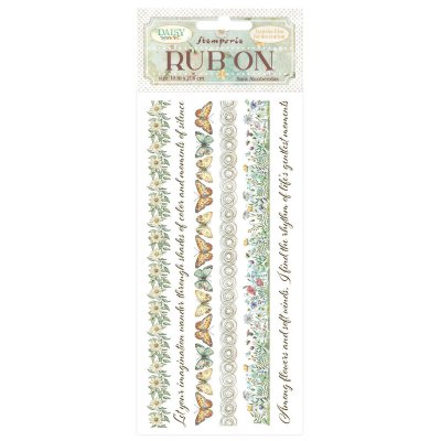 Stamperia 10,16x21,6cm Rub-On Pack - Daisy Art Stripes