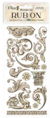 Stamperia Rub-On 4”x8,5” Pack - Sir Vagabond in Fantasy World Greeks and Capitals