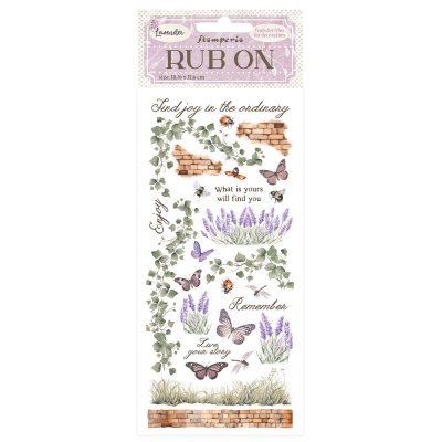Stamperia 4x8,5 Inch Rub-On Pack - Lavender Ivy and Butterfly