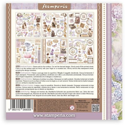 Stamperia 6,1”x6,1” Rub-On Assortment - Quiet Days (6 sheets)