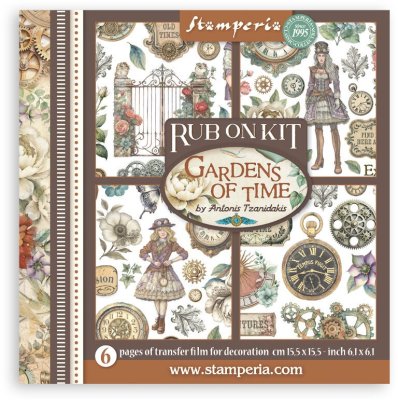 Stamperia 15,5x15,5cm Rub-On Assortment - Gardens of Time