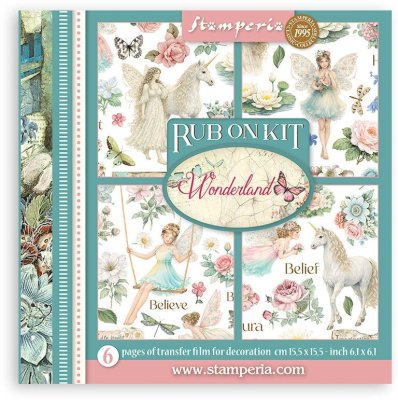 Stamperia 15,5x15,5cm Rub-On Assortment - Wonderland