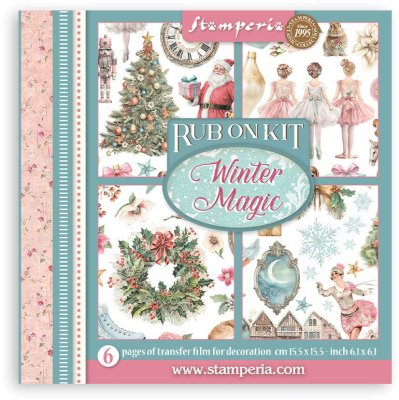 Stamperia 15,5x15,5cm Rub-On Assortment - Winter Magic (6 sheets)