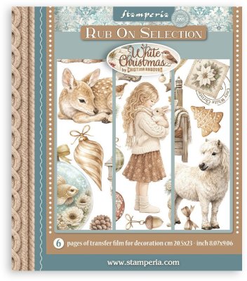 Stamperia Rub-On 20,5x23cm Assortment - White Christmas (6 sheets)