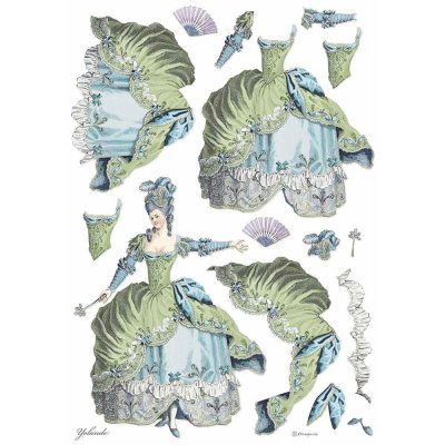 Stamperia A3 Rice Paper Sheet - Princess Lady Green